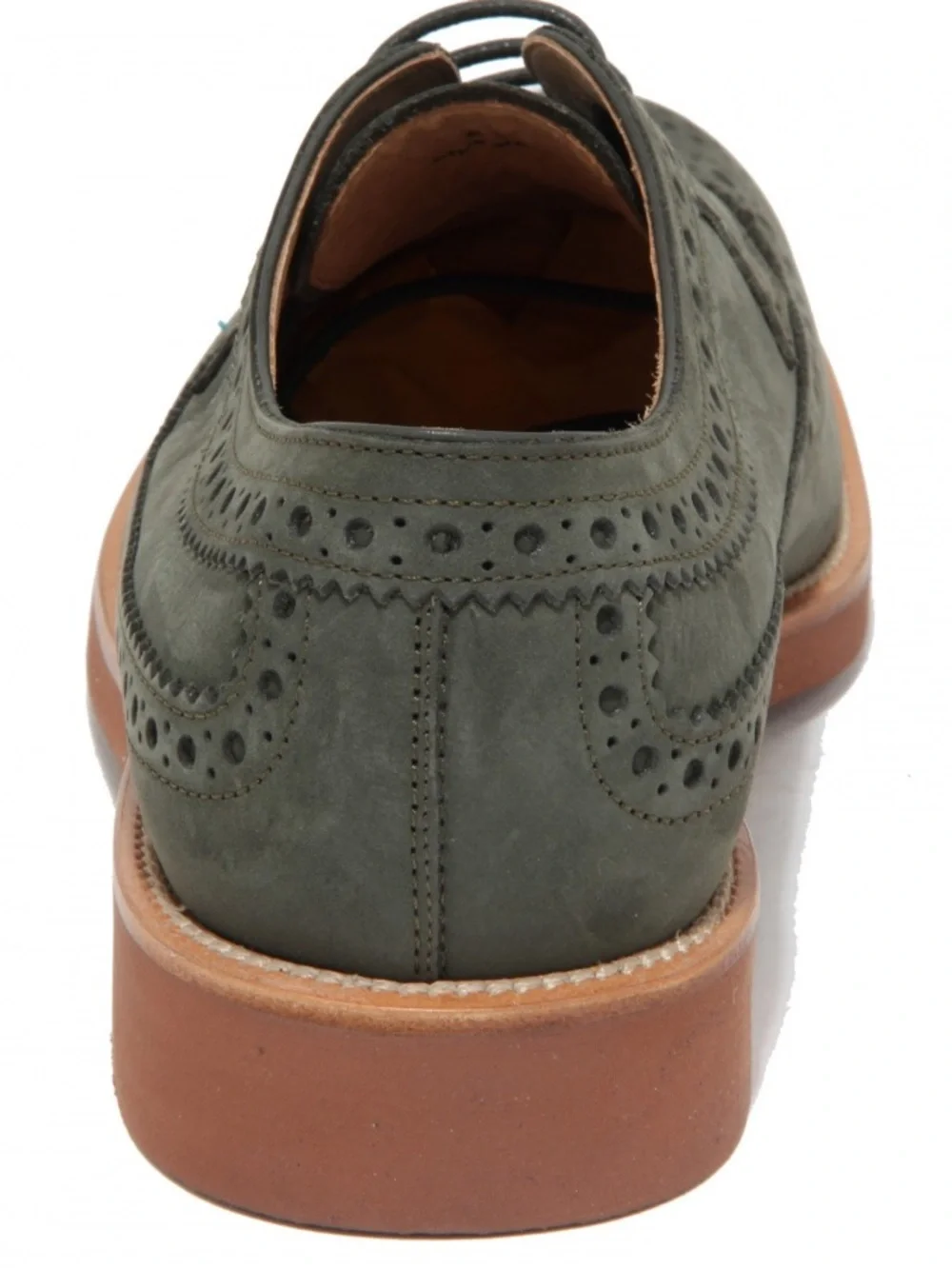 Tod’s Derby Bucature Wing Tip Lace Up Suede Oxfords Sage Green Size 11